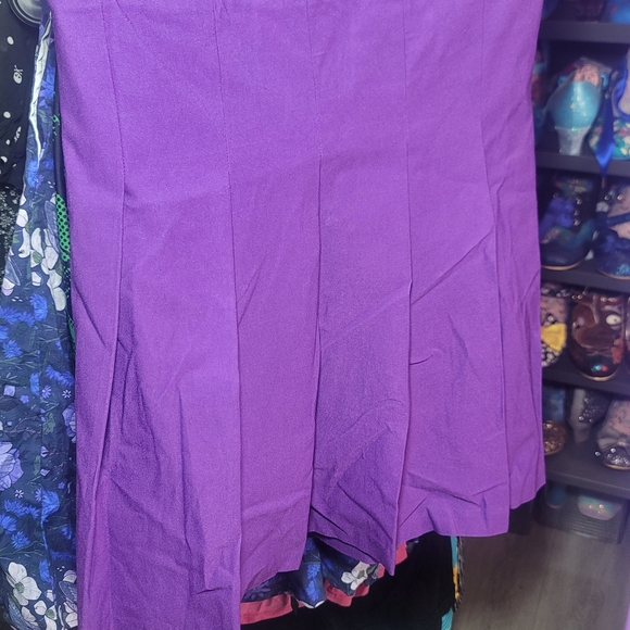 Purple Pleated Mini Skirt - Picture 3 of 7